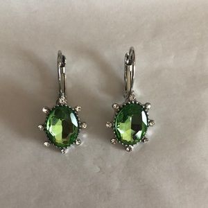 Earrings -silver and green